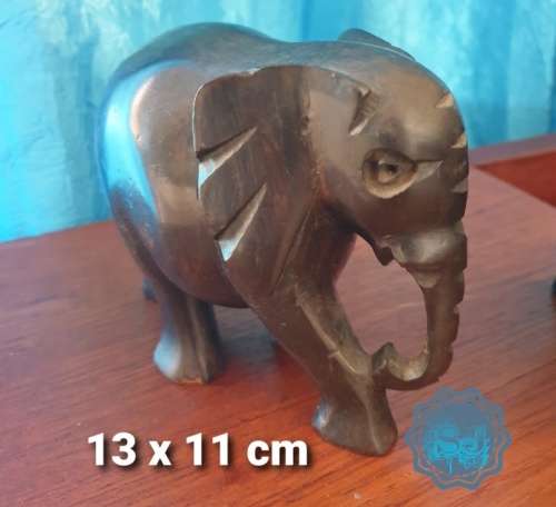 3 Wooden Elephant Ornaments