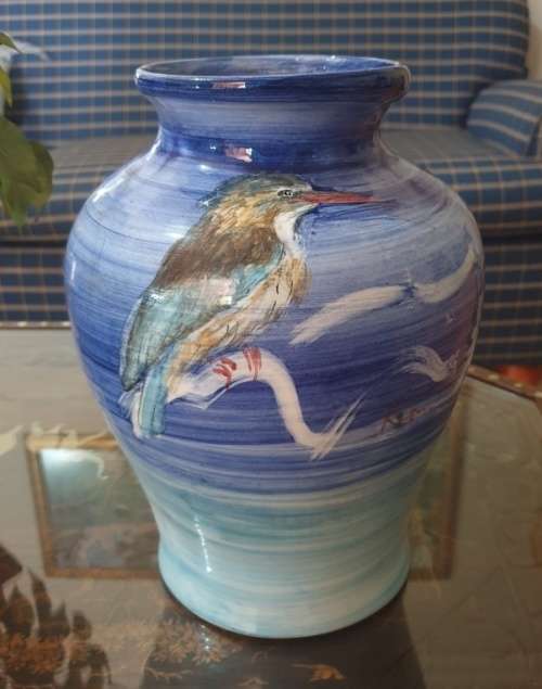 Lovely Blue Kingfisher  Vase Just for You