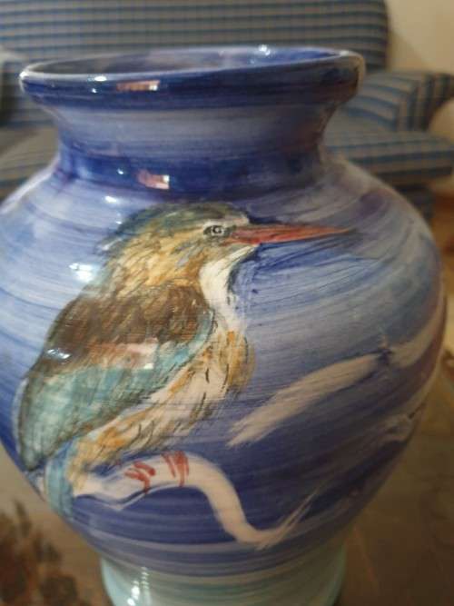 Lovely Blue Kingfisher  Vase Just for You
