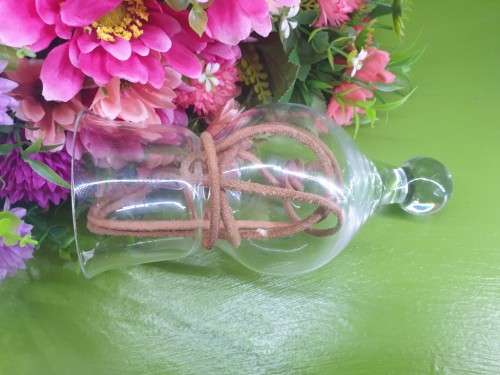 Vintage 1970`s Holmegaard Neck Glass Hanging Glass Barware Danish Wine Glass Handblown LOT 2