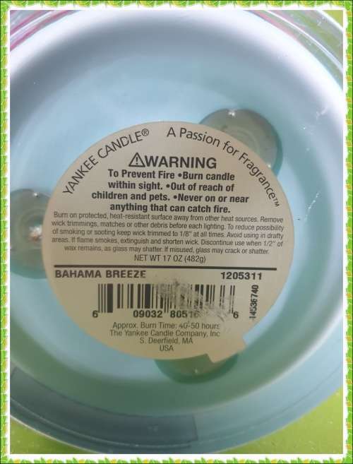 Large Candle Purchased in the USA