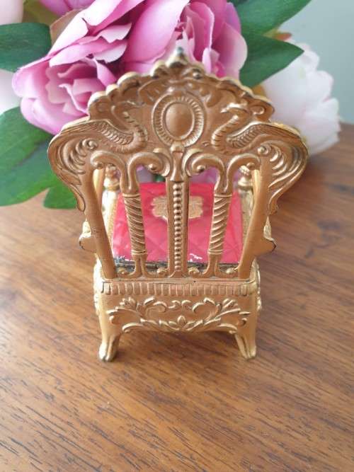Victorian antique Golden Throne Jewelry chest - Rare find Early 1900s English Antique