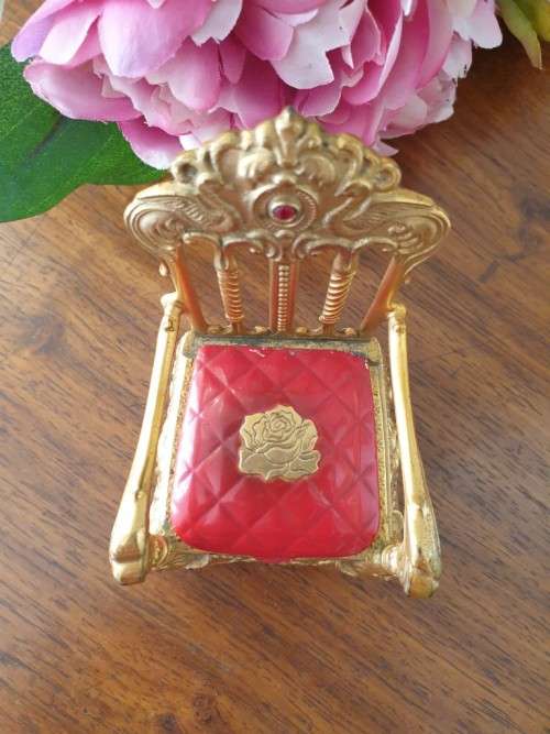 Victorian antique Golden Throne Jewelry chest - Rare find Early 1900s English Antique