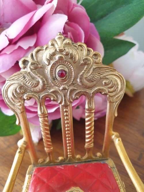 Victorian antique Golden Throne Jewelry chest - Rare find Early 1900s English Antique