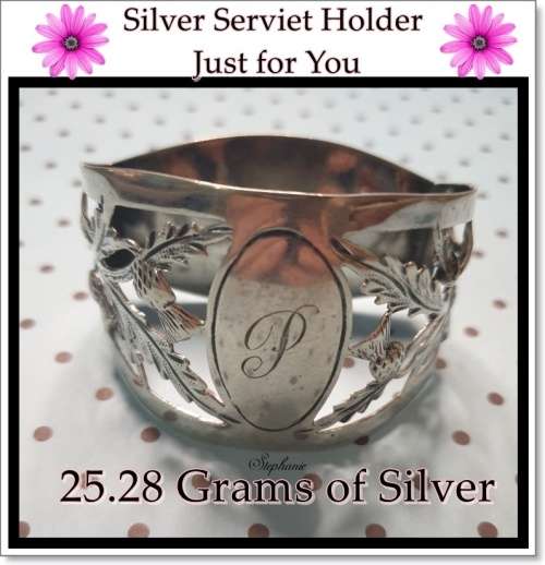 Silver Serviette Ring  Just for You