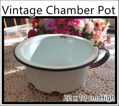 Vintage Enamel Chamber Pot