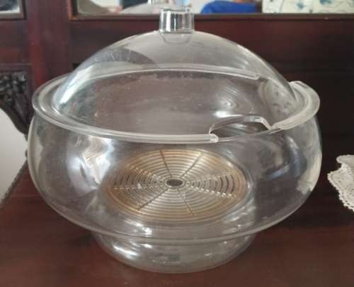 Clear Acrylic Plastic Salad Bowl with Utensils Just for You  (L-AN)