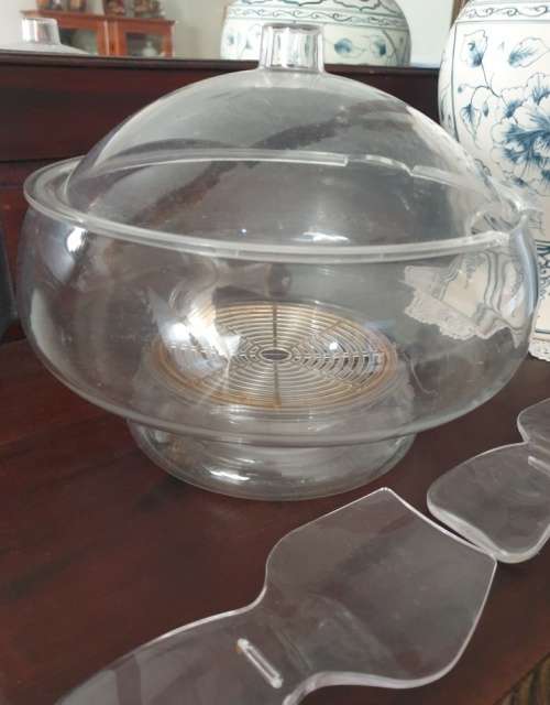 Clear Acrylic Plastic Salad Bowl with Utensils Just for You  (L-AN)