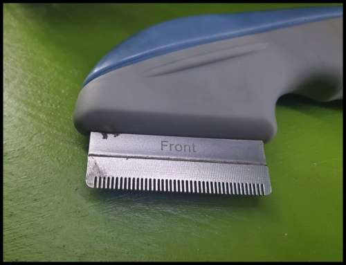 Shed Ender Professional De-Shedding Tool for Dogs and Cats Color Silver and Blue by ShedEnder