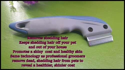 Shed Ender Professional De-Shedding Tool for Dogs and Cats Color Silver and Blue by ShedEnder