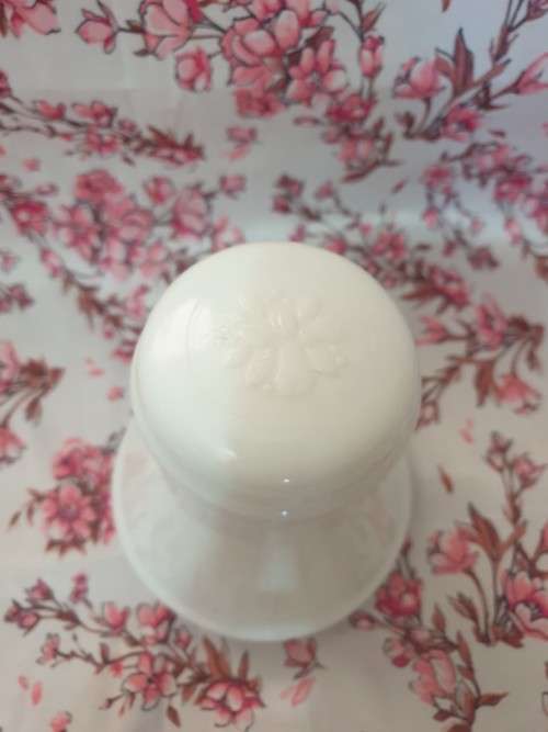 Vintage White Milk Glass Bottle