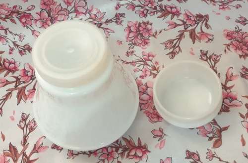 Vintage White Milk Glass Bottle