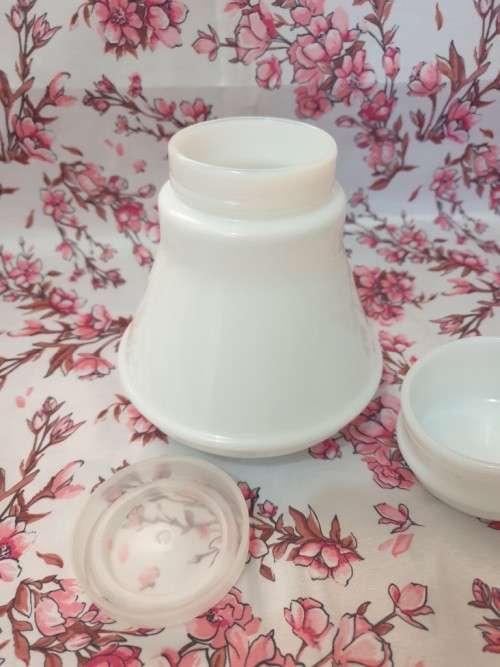 Vintage White Milk Glass Bottle