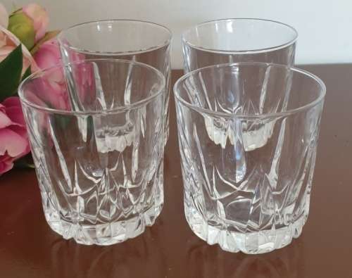4 Heavy Crystal Drinking Glasses