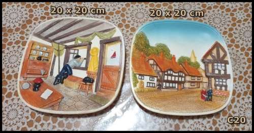 VINTAGE LEGEND PRODUCTS SCENIC 3D WALL PLATES PLAQUES MADE IN ENGLAND