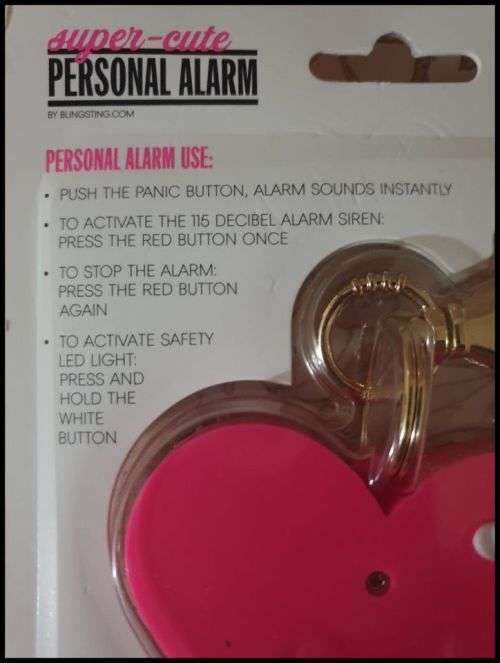 Heart Style Emergency Personal Alarm Key Chain