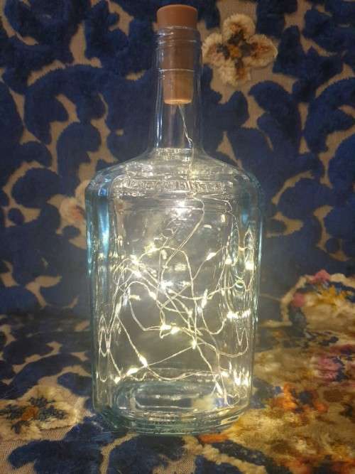 Glass Bottle with Fairie Lights