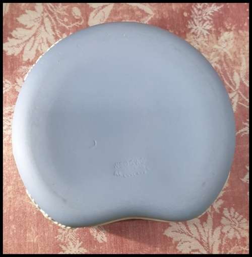 Small Wedgwood Light Blue Jasperware  Kidney Shaped Container