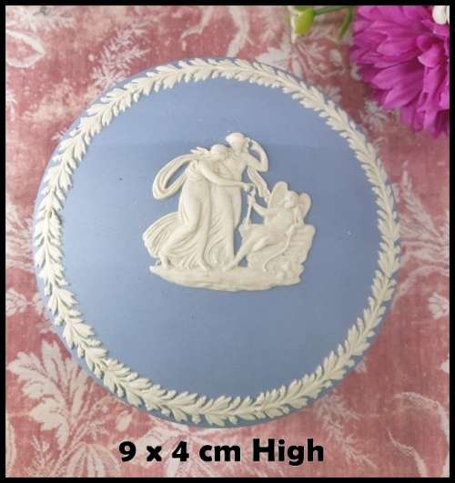 Small Wedgwood Light Blue Jasperware Round Container