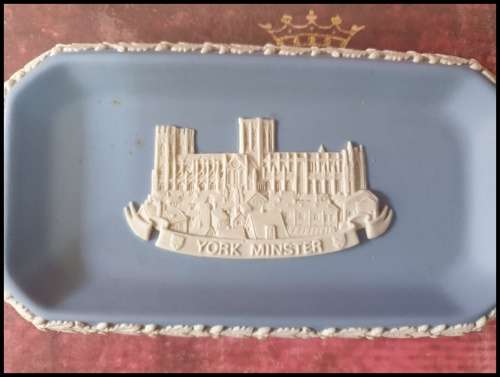Small Wedgwood Light Blue Jasperware RECTANGULAR PIN DISH