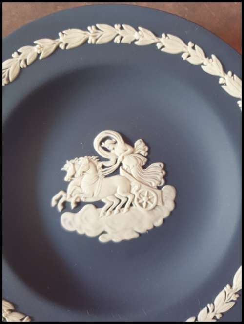 Small Wedgwood  Blue Jasperware Pin Tray/Wall Plate