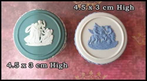 Two Small Wedgwood Light Blue Jasperware   Containers