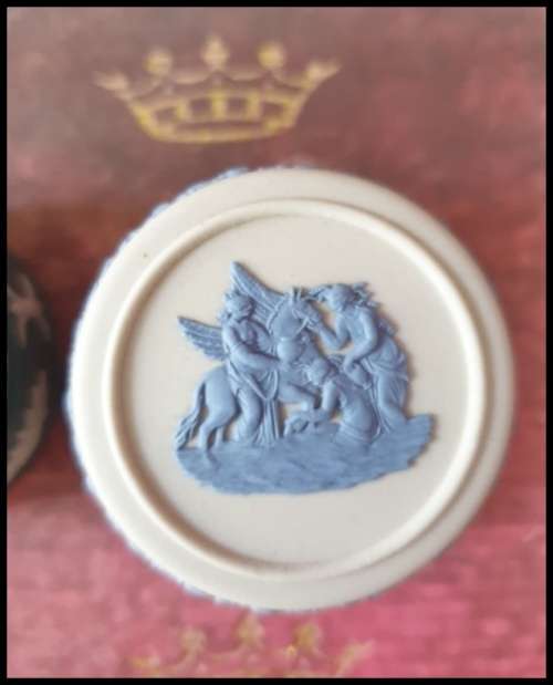 Two Small Wedgwood Light Blue Jasperware   Containers