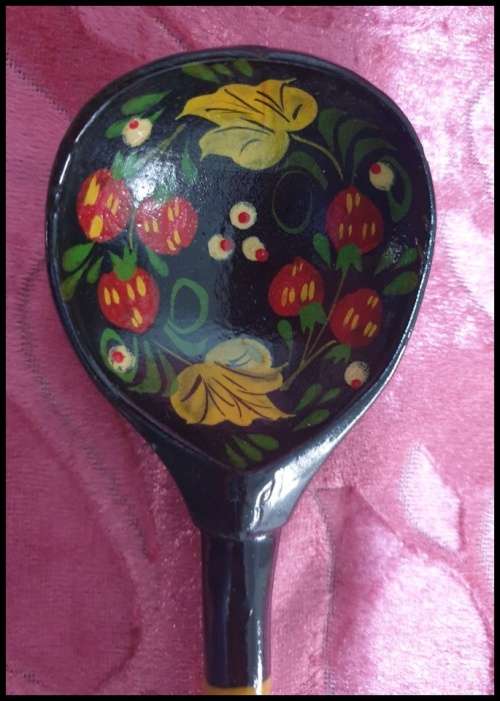 Khokhloma Russian Folk Hand Painted Spoon
