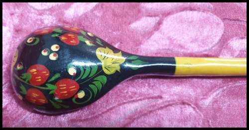 Khokhloma Russian Folk Hand Painted Spoon