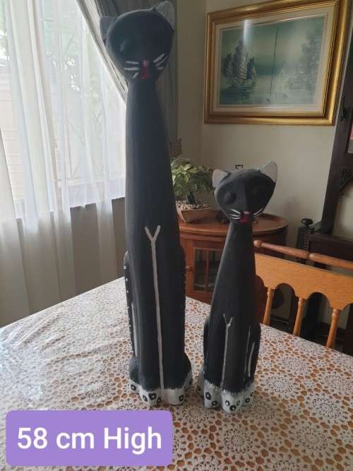 Two Wooden Cats