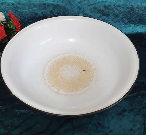 Vintage Enamel Bowl Large