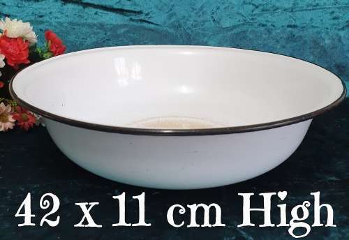 Vintage Enamel Bowl Large
