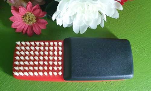 Brush with sewing supplies, retro