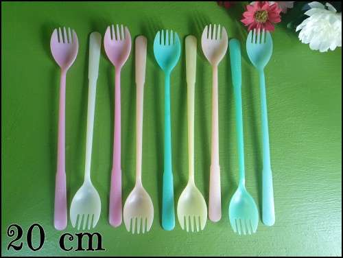 Vintage Tupperware  Long Cocktail Fork-o-Spoon Spork Stirring Parfait