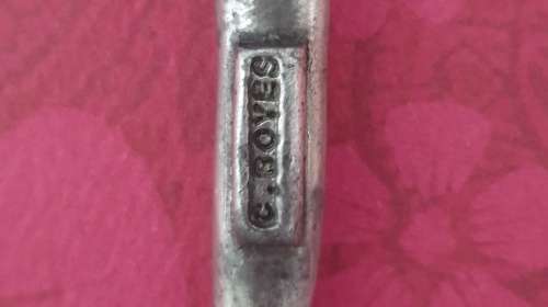CARROL BOYES FUNCTIONAL ART !!!! - RARE WOMAN COIL PATTERN SMALL SALT SPOON