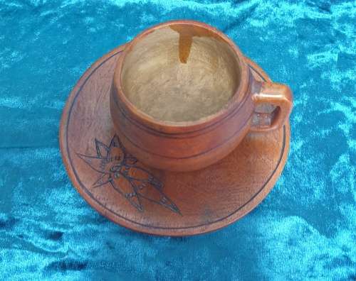 Handmade Cup and Saucer (wooden)