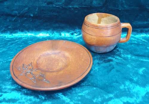 Handmade Cup and Saucer (wooden)