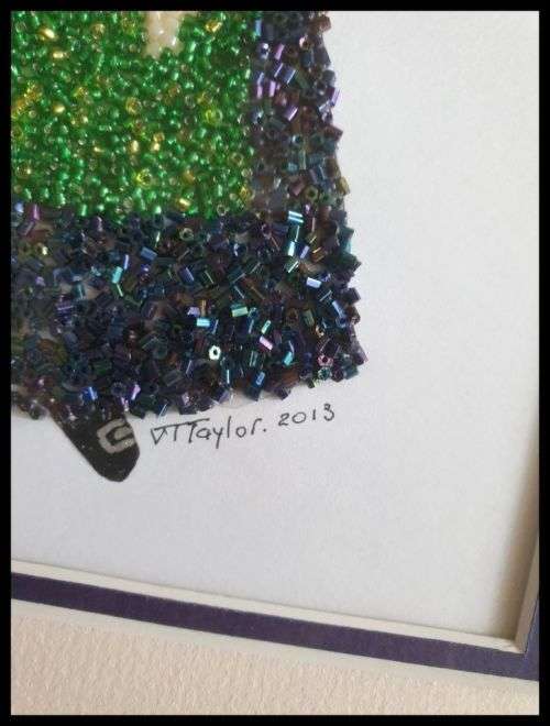 Lovely Frame with Beaded Artwork 29 x 35 cm