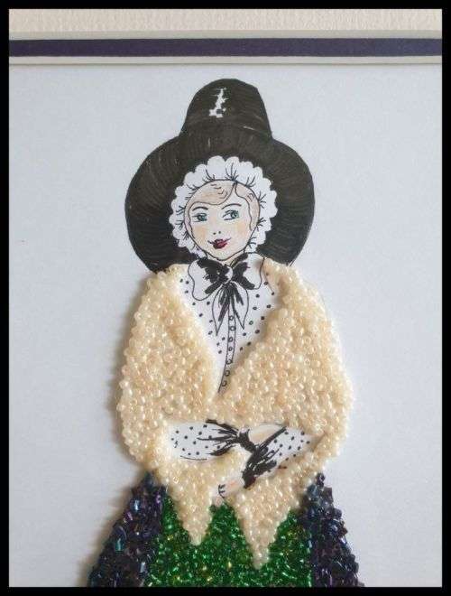 Lovely Frame with Beaded Artwork 29 x 35 cm