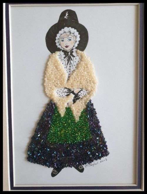 Lovely Frame with Beaded Artwork 29 x 35 cm