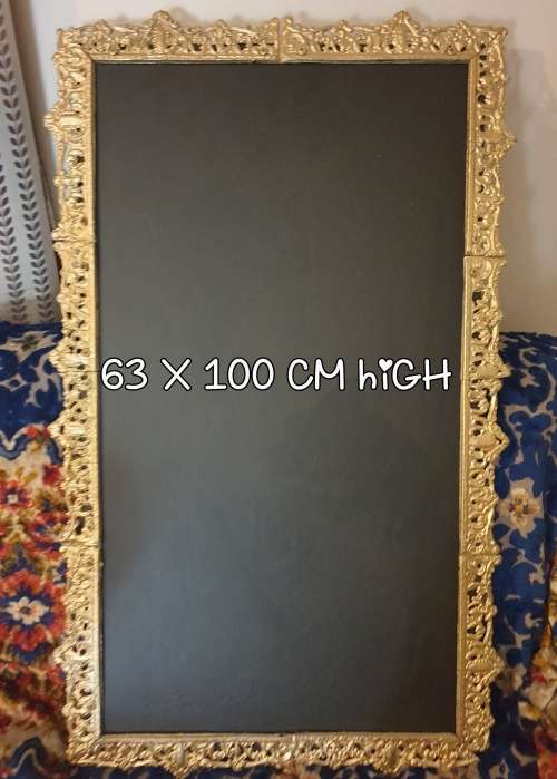 Vintage Black Board | cast metal frame |