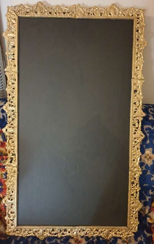 Vintage Black Board | cast metal frame |