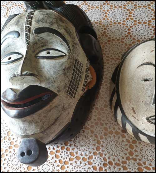 Huge Two Wooden Masks    ..... ABSOLUTE BARGAIN !!!