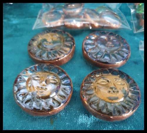 Glass Pebbles with Copper Edge