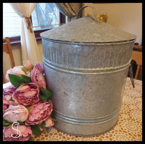 Vintage galvanised  Metal Storage Container