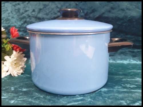 Vintage  Baby Blue Pot with Lid