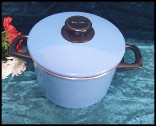 Vintage  Baby Blue Pot with Lid