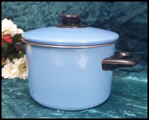 Vintage  Baby Blue Pot with Lid