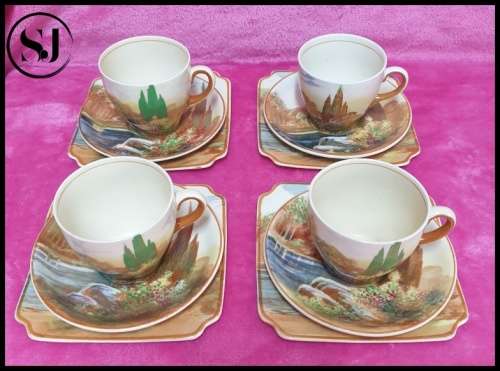 4 ROYAL DOULTON ` WOODLEY DALE` TEA TRIO SETS