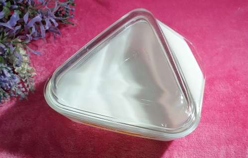 Vintage English Pyrex Sunflower Triangle Dish with Lid
